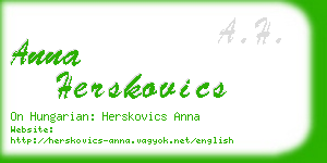 anna herskovics business card